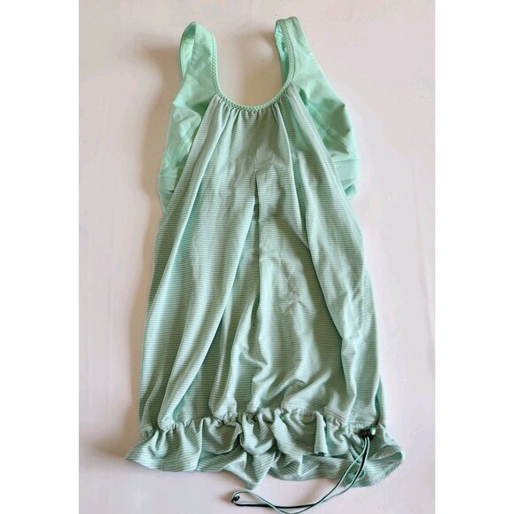 LULULEMON Mint Green Stripe Sports Bra with Tank Top Size 4 - Picture 2 of 6